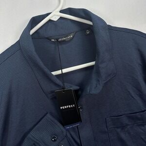 Travis Mathew Evening Bonfire Shirt Mens 2XL Blue Button Up Long Sleeve NWT $140